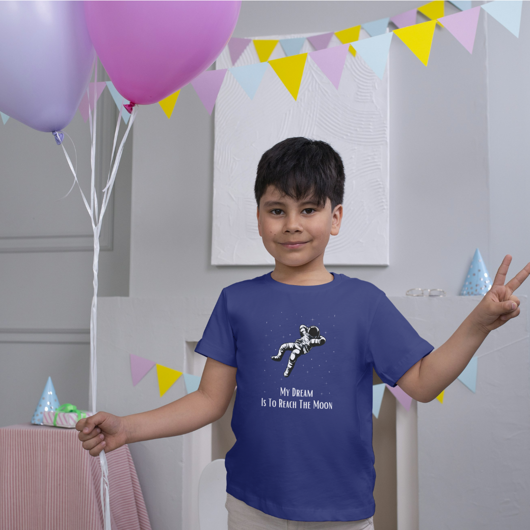 My Dream is to Reach the Moon - Kids' Astronaut T-Shirt | Space Dreamer Tee