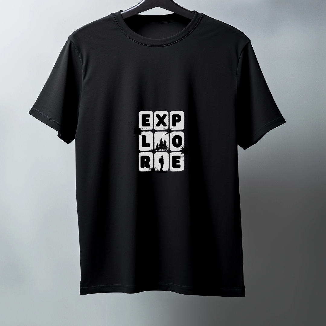 Oversize Half-Sleeve T-Shirt for Men – "EXPLORE" Travel-Ready Men’s Tee