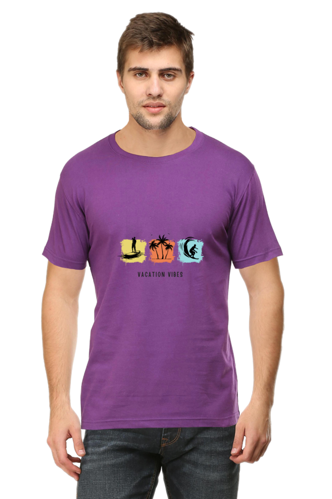 Half-Sleeve T-Shirt for Men – "Vacation Mode" Holiday Style for Men