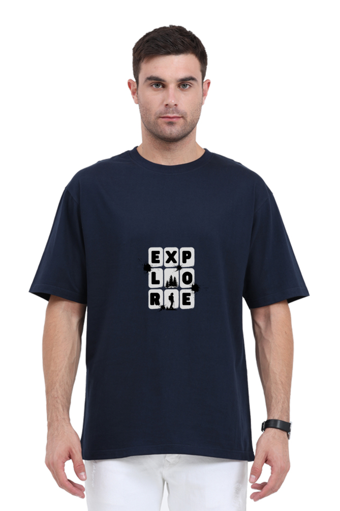 Oversize Half-Sleeve T-Shirt for Men – "EXPLORE" Travel-Ready Men’s Tee