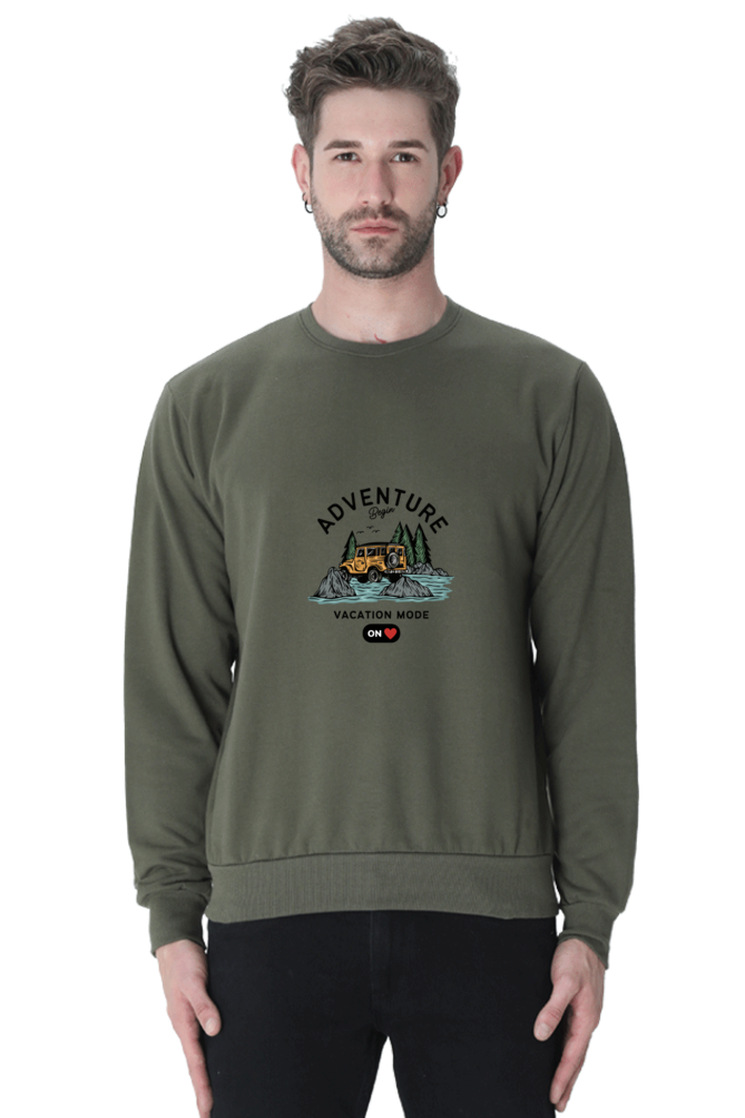 Men’s Sweatshirt – "Vacation Mode On" with Scenic Adventure Design