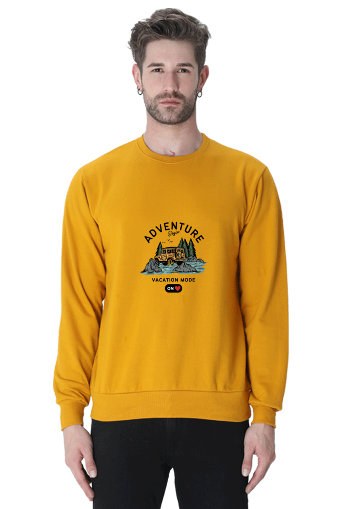 Men’s Sweatshirt – "Vacation Mode On" with Scenic Adventure Design