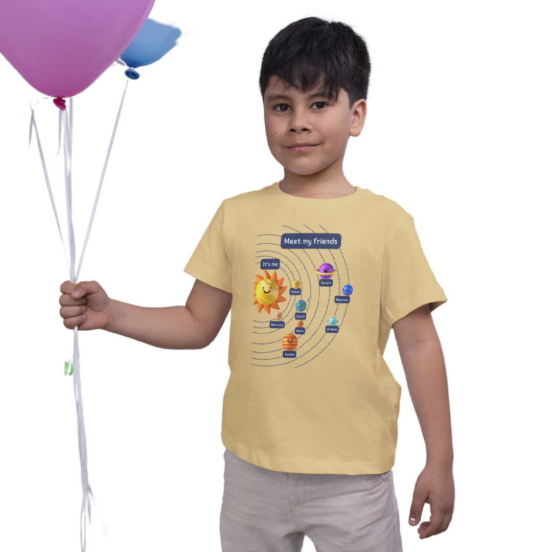 Meet My Friends - Kids' Solar System T-Shirt | Space & Planet Design Tee