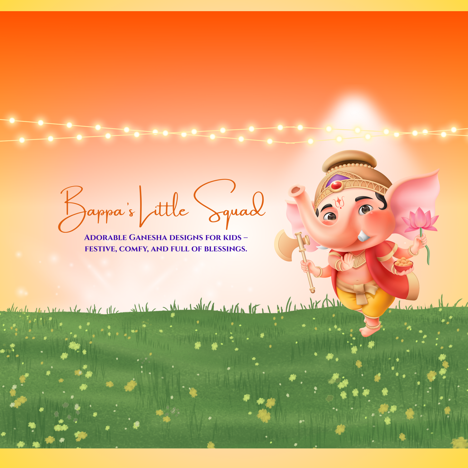 Bappa’s Little Squad kidswear collection – cute Ganesha designs on festive outfits for boys and girls, perfect for Ganesh Chaturthi