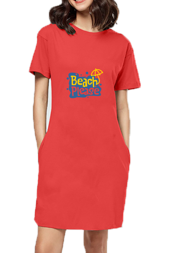 Women’s T-Shirt Dress, Beach Please – Perfect Holiday Wear for Relaxed and Ambitious Women