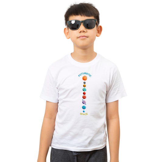 Futuristic Space – Kids' Planet Line-Up T-Shirt | Little Astronauts Collection
