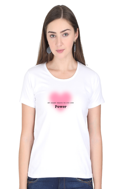 Women’s Valentine T-Shirt – "My Heart Beats to Its Own Power" | Bold & Trendy