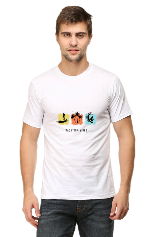 Half-Sleeve T-Shirt for Men – "Vacation Mode" Holiday Style for Men
