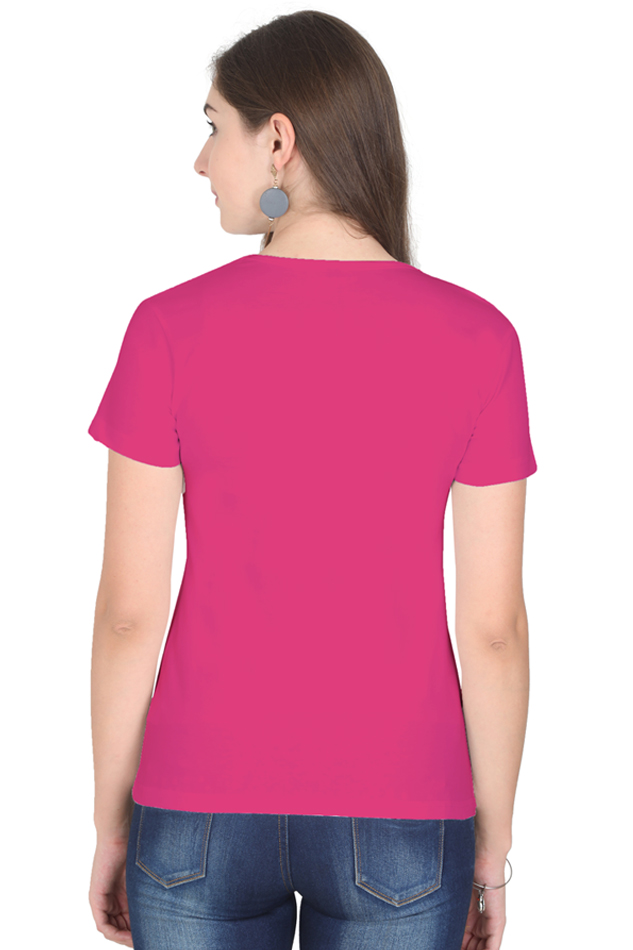 Women’s Valentine Round Neck T-Shirt – "Powered by Love" Heart Design