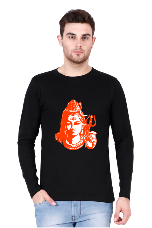Lord Shiva Men’s Full Sleeve Round Neck T-Shirt – Spiritual Iconic Design