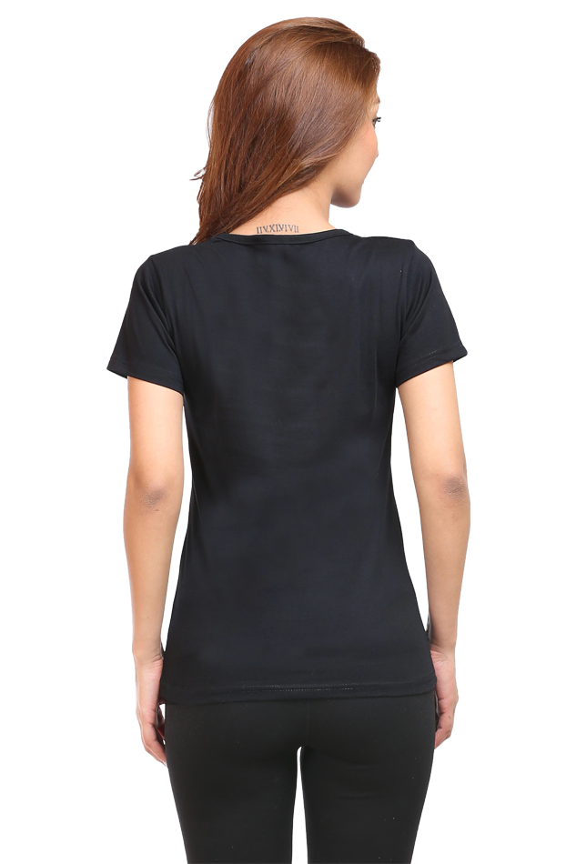 Women’s Valentine Round Neck T-Shirt – Floating Hearts & Bicycle Design
