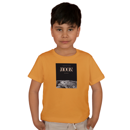 I Love You to the Moon and Back – Kids’ T-Shirt with Moon Surface Print | Little Astronauts