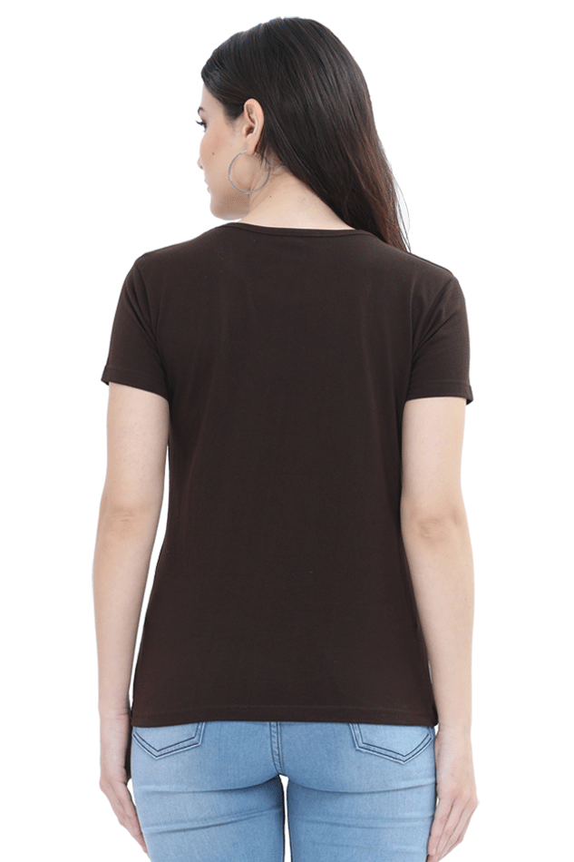 Women’s Valentine Round Neck T-Shirt – Floating Hearts & Bicycle Design