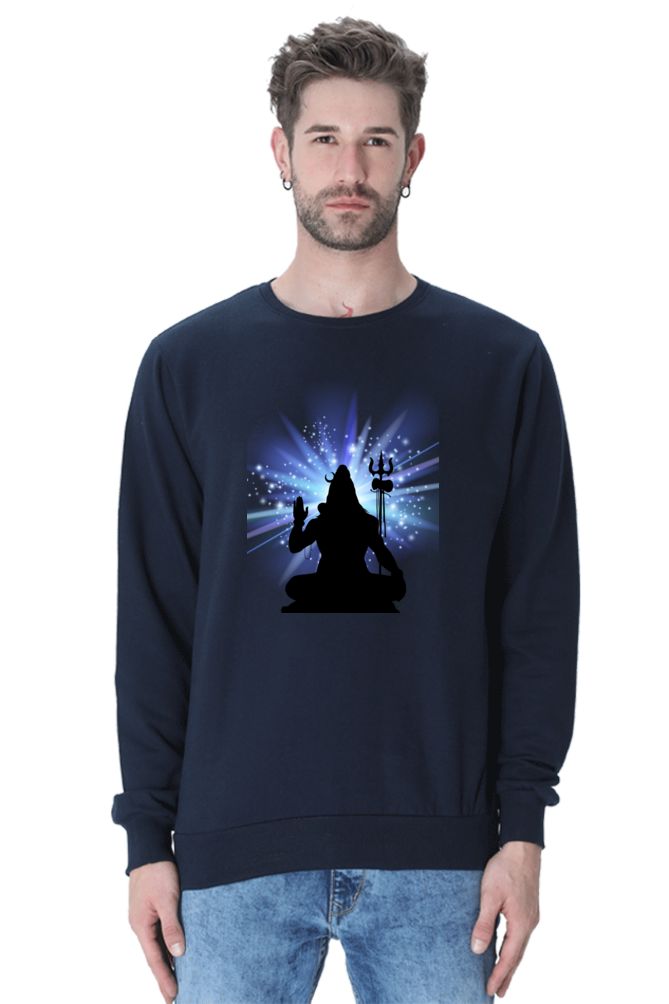 Men’s Sweatshirt with Meditating Shiva Design – Spiritual Comfort in Style