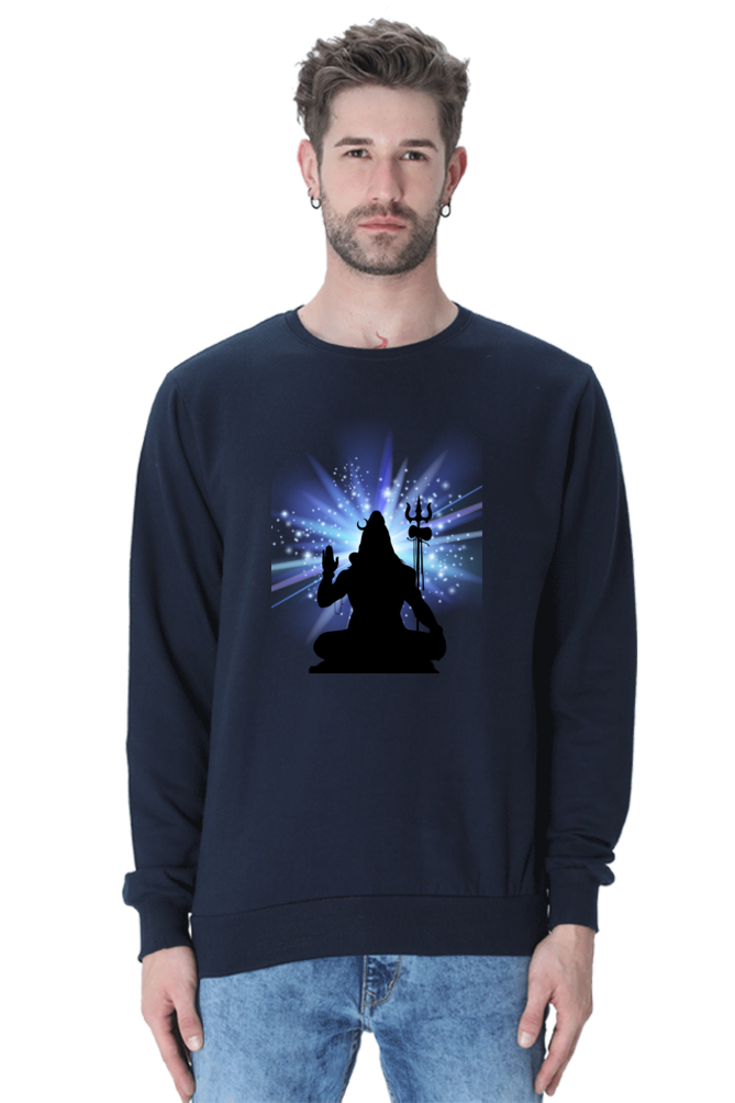 Men’s Sweatshirt with Meditating Shiva Design – Spiritual Comfort in Style