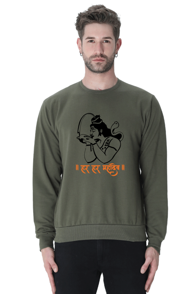 Men’s Sweatshirt with Shiva and the Chalice of Poison – Bold & Spiritual Wear
