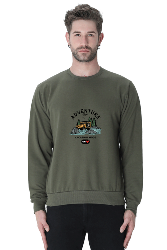 Men’s Sweatshirt – "Vacation Mode On" with Scenic Adventure Design