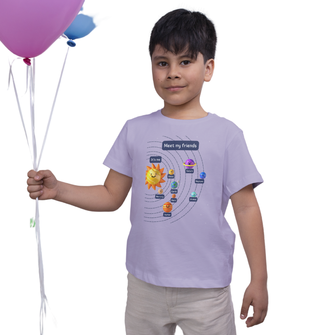 Meet My Friends - Kids' Solar System T-Shirt | Space & Planet Design Tee