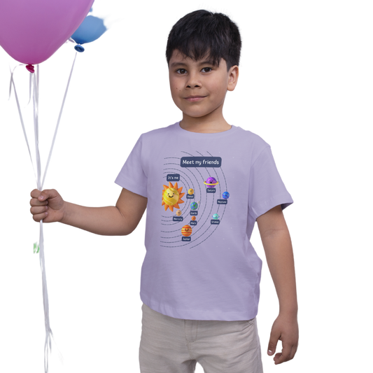 Meet My Friends - Kids' Solar System T-Shirt | Space & Planet Design Tee