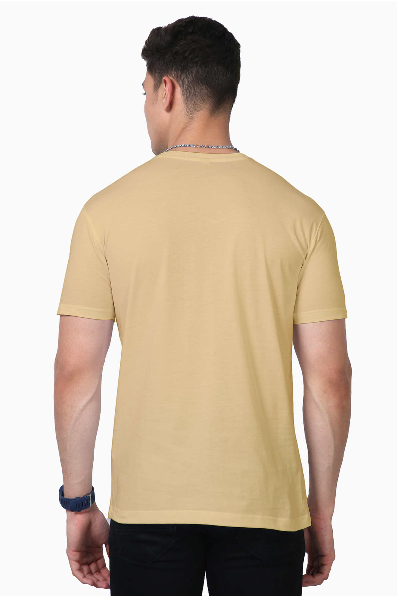 Men’s Half-Sleeve Supima T-Shirt – "My Crew, My Joy" with Family Caricature Design