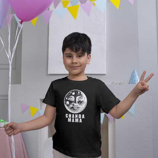 Chanda Mama - Kids' Moon Face T-Shirt | Cute & Fun Space Tee