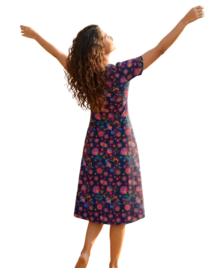 Women’s Floral Print Summer Dress Boho Casual Wear One Piece Dress