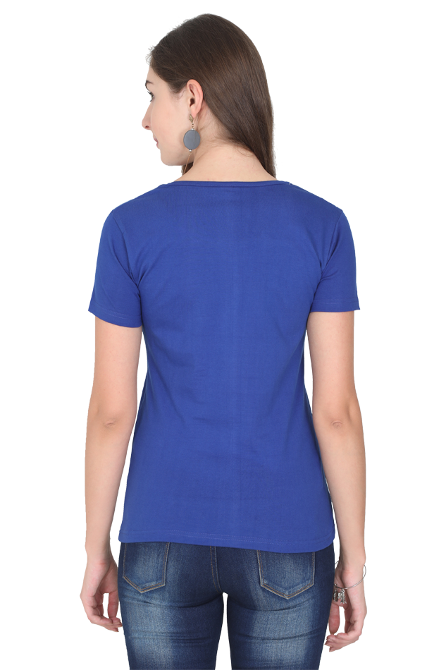 Women’s Valentine Round Neck T-Shirt – Floating Hearts & Bicycle Design
